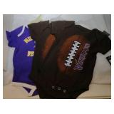 3 Minnesota Vikings Kids 6/9M onesies