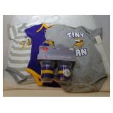 3 Minnesota Vikings Kids 12M onesies and 2 pack