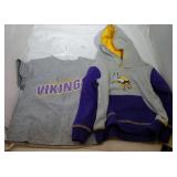 2 Minnesota Vikings Kids 2T -hooded sweatshirt and