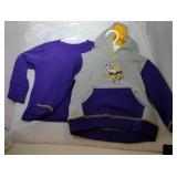 2 Minnesota Vikings Kids 2T hooded sweatshirt and