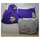 3 Minnesota Vikings Kids M5/6 shirts - one hooded