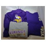 4 Minnesota Vikings Kids M5/6 shirts - two long