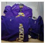 3 Minnesota Vikings Youth L14/16 shirts - one