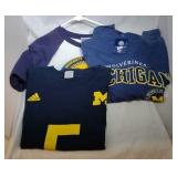 3 Michigan Wolverines Youth L14/16 shirts - some