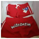 2 Wisconsin Badgers Ladies Large shorts