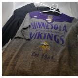 2 Minnesota Vikings Ladies large shirts