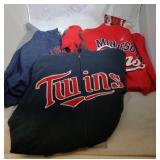 3 Minnesota Twins Ladies XL shirts - two hooded