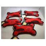 5 Wisconsin Badgers bone shaped dog toys - 9 inch