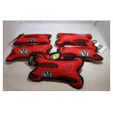 5 Wisconsin Badgers bone shaped dog toys - 9 inch