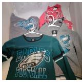 4 Philadelphia Eagles Girls 7/8 shirts -two long