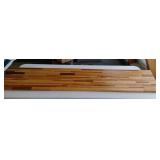 Solid oak wall display shelf with mounting bracket
