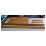 5 solid oak wall display shelves - two 15.5 inch