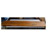 Solid oak wall display shelf with mounting bracket
