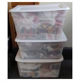 3 medium size totes with lids