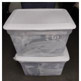 2 medium size totes with lids
