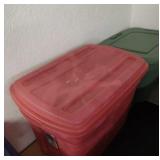 2 medium size totes with lids