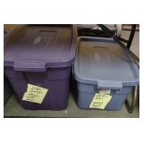 one large and one medium size tote with lids