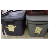 one large and one medium size tote with lids