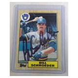 AUTOGRAPHED 1987 Topps Bill Schroeder  Milwaukee