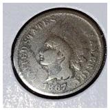 1867 Indian Head Penny Coin