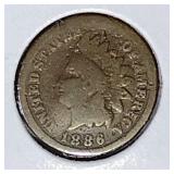 1886, 1887 Indian Head Penny Coins