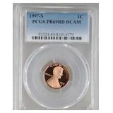 1997 S PCGS PR69RD Lincoln Memorial Penny Coin