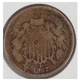 1867 Two Cent Coin