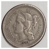 1881 Nickel Three Cent Coin