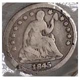 1845 Liberty Seated Half Dime Coin