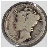 1918 PDS Mercury Dime Coins