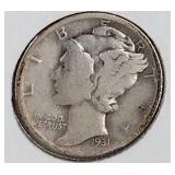 1931 Mercury Dime Coin