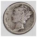 1930 Mercury Dime Coin