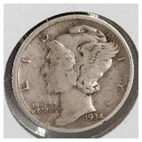 1934 PD Mercury Dime Coins