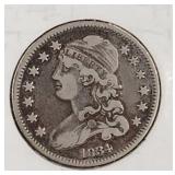 1834 Capped Bust Quarter Dollar Coin