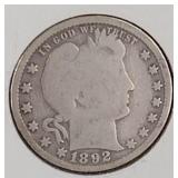 1892 O Liberty Head Quarter Dollar Coin