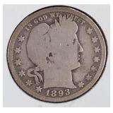 1893 O Liberty Head Quarter Dollar Coin