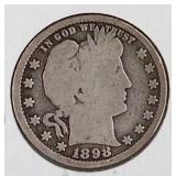 1898 S Liberty Head Quarter Dollar Coin