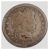 1900  Liberty Head Quarter Dollar Coin