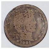 1901 O Liberty Head Quarter Dollar Coin