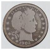 1902 Liberty Head Quarter Dollar Coin