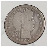 1905 O Liberty Head Quarter Dollar Coin