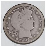 1904 Liberty Head Quarter Dollar Coin