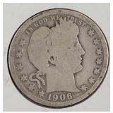1906 Liberty Head Quarter Dollar Coin
