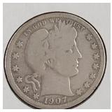 1907 O Liberty Head Quarter Dollar Coin
