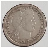 1907 Liberty Head Quarter Dollar Coin