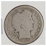 1907 S Liberty Head Quarter Dollar Coin