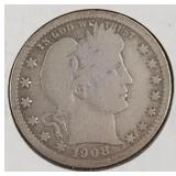 1908 O Liberty Head Quarter Dollar Coin