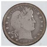 1909 Liberty Head Quarter Dollar Coin