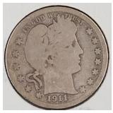 1911 S Liberty Head Quarter Dollar Coin