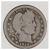 1914 S Liberty Head Quarter Dollar Coin